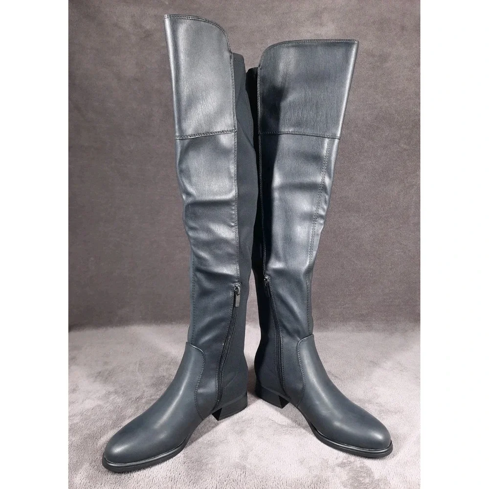 Marc Fisher Women's‎ Terrea Almond Toe Over-The-Knee Boots  Black - 5.5M